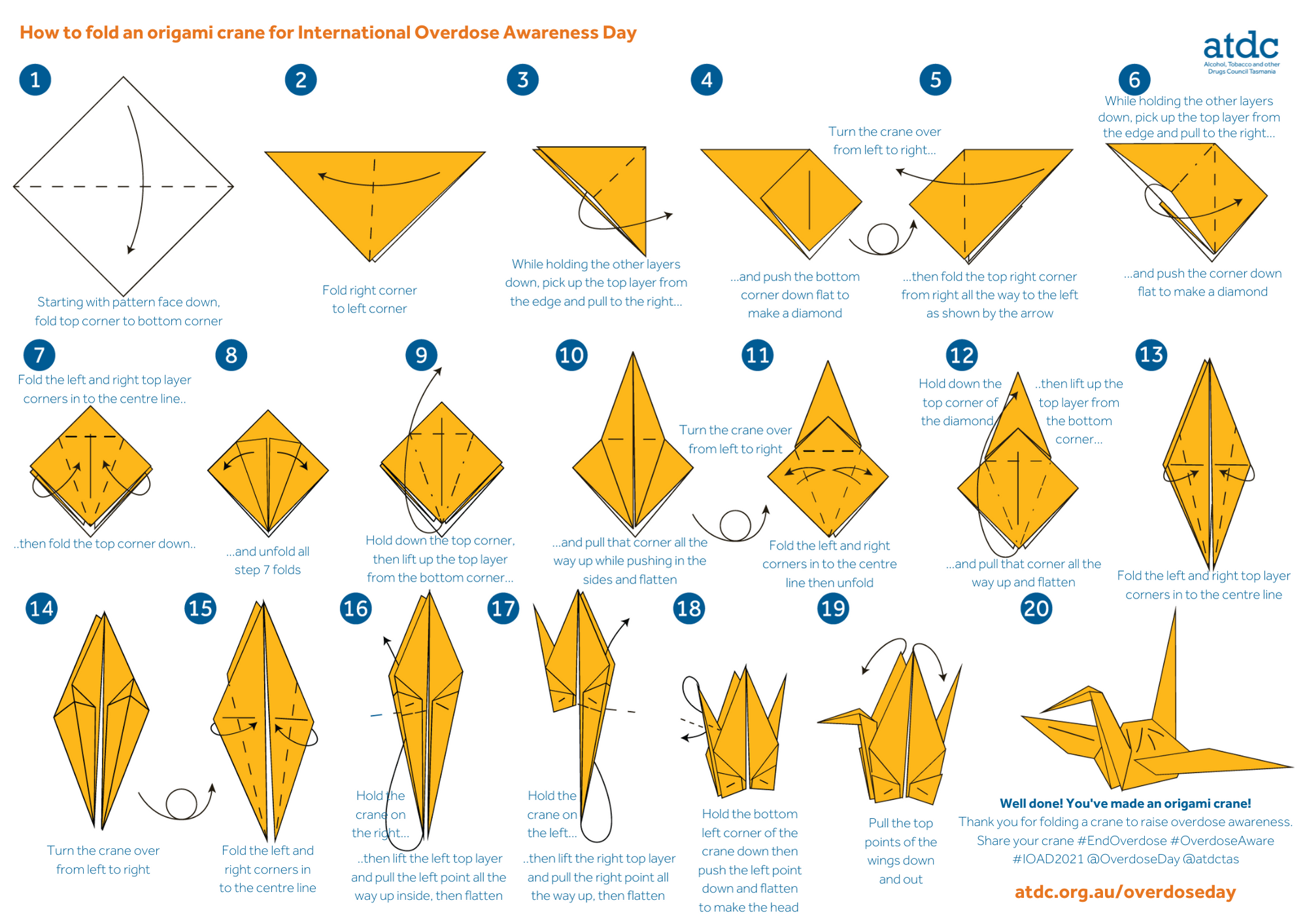 How to fold an origami crane ATDC